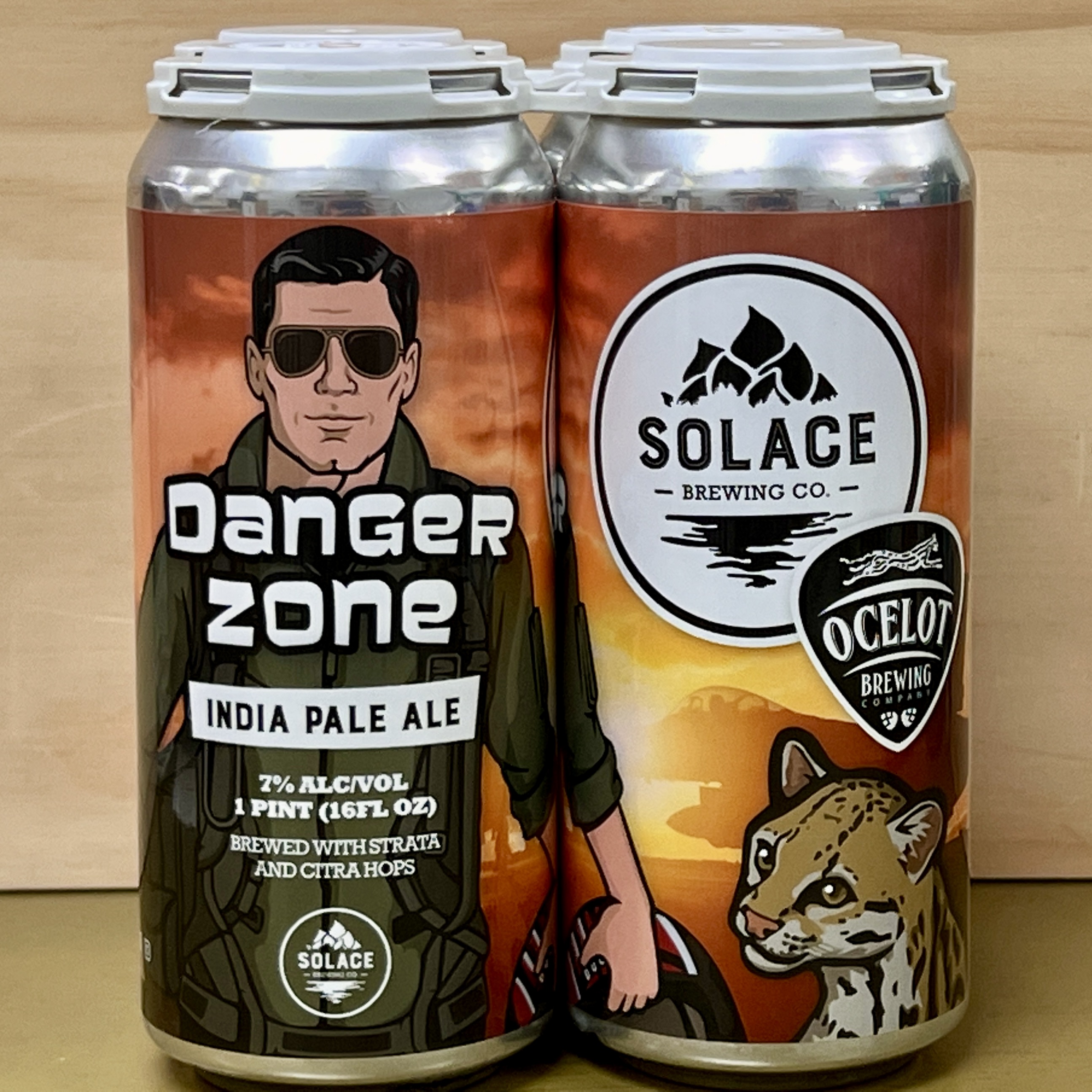Solace Brewing colab Danger Zone IPA 4 x 16oz cans