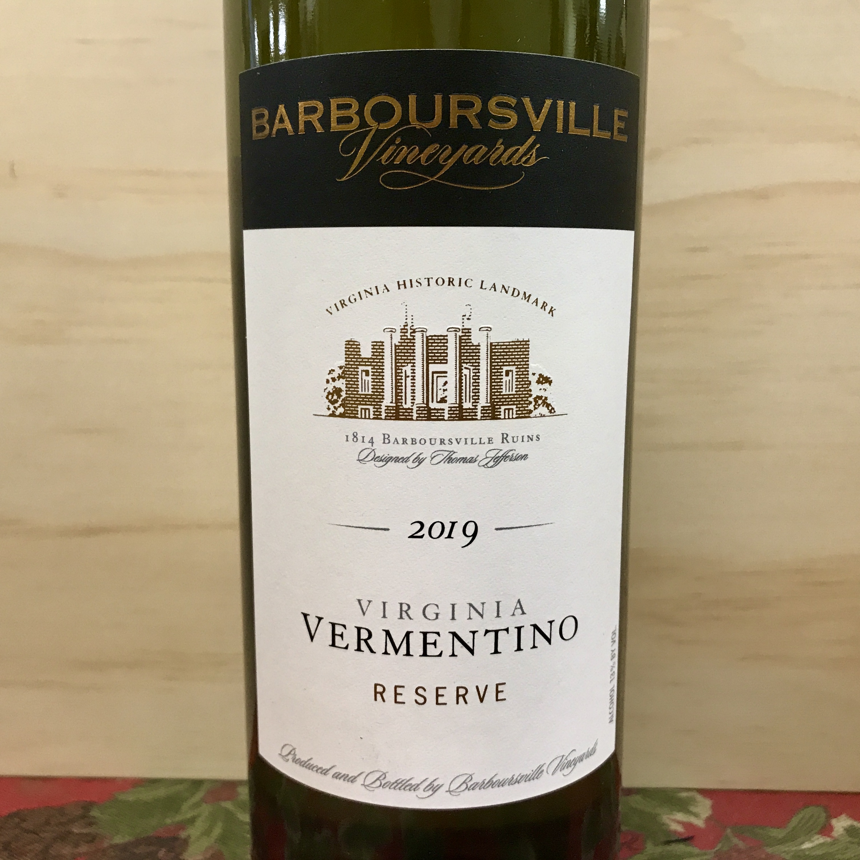 Barboursville Vermentino Reserve 2019 GOLD MEDAL wine