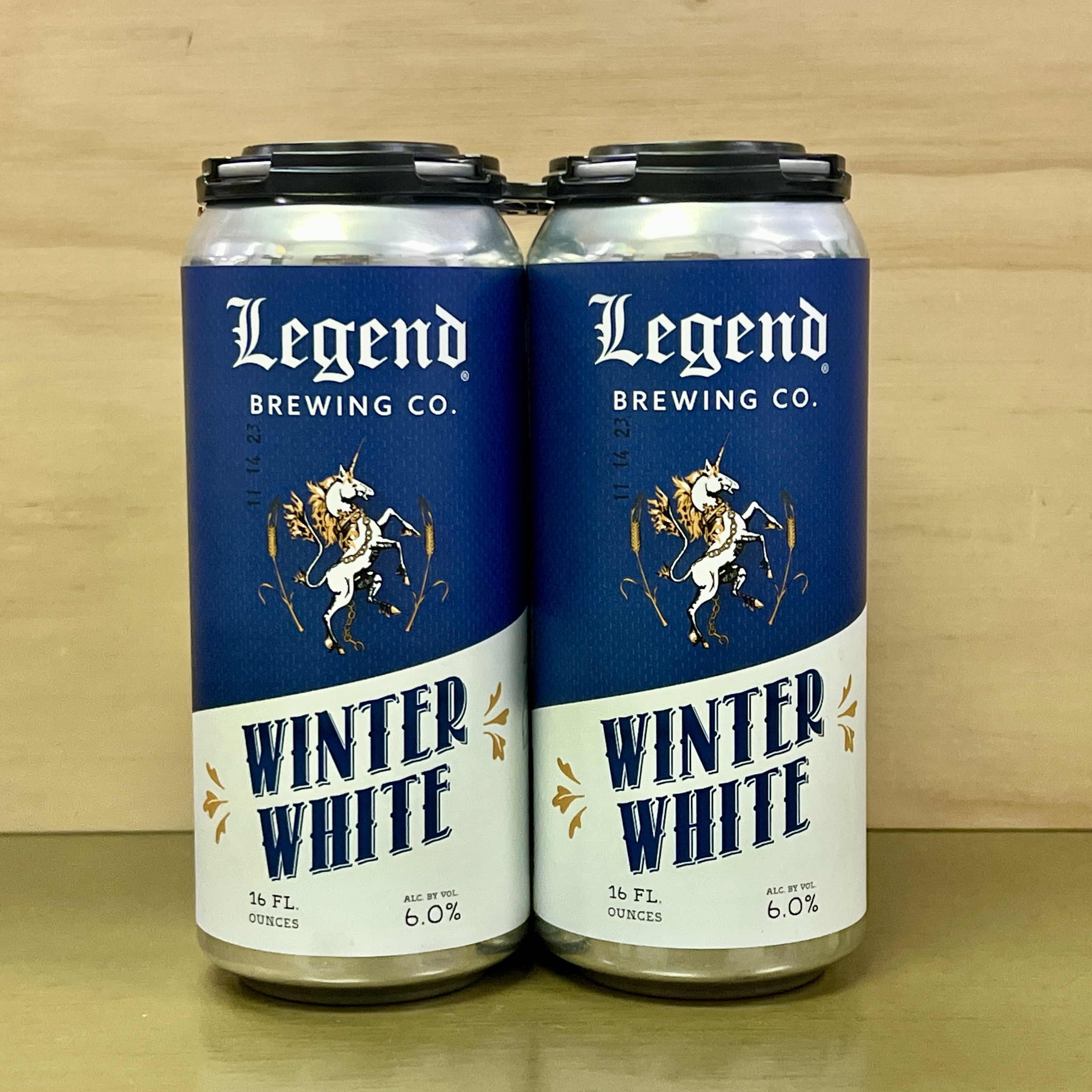 Legend Winter White Belgian style Wit Beer 4 x 16oz cans - Click Image to Close