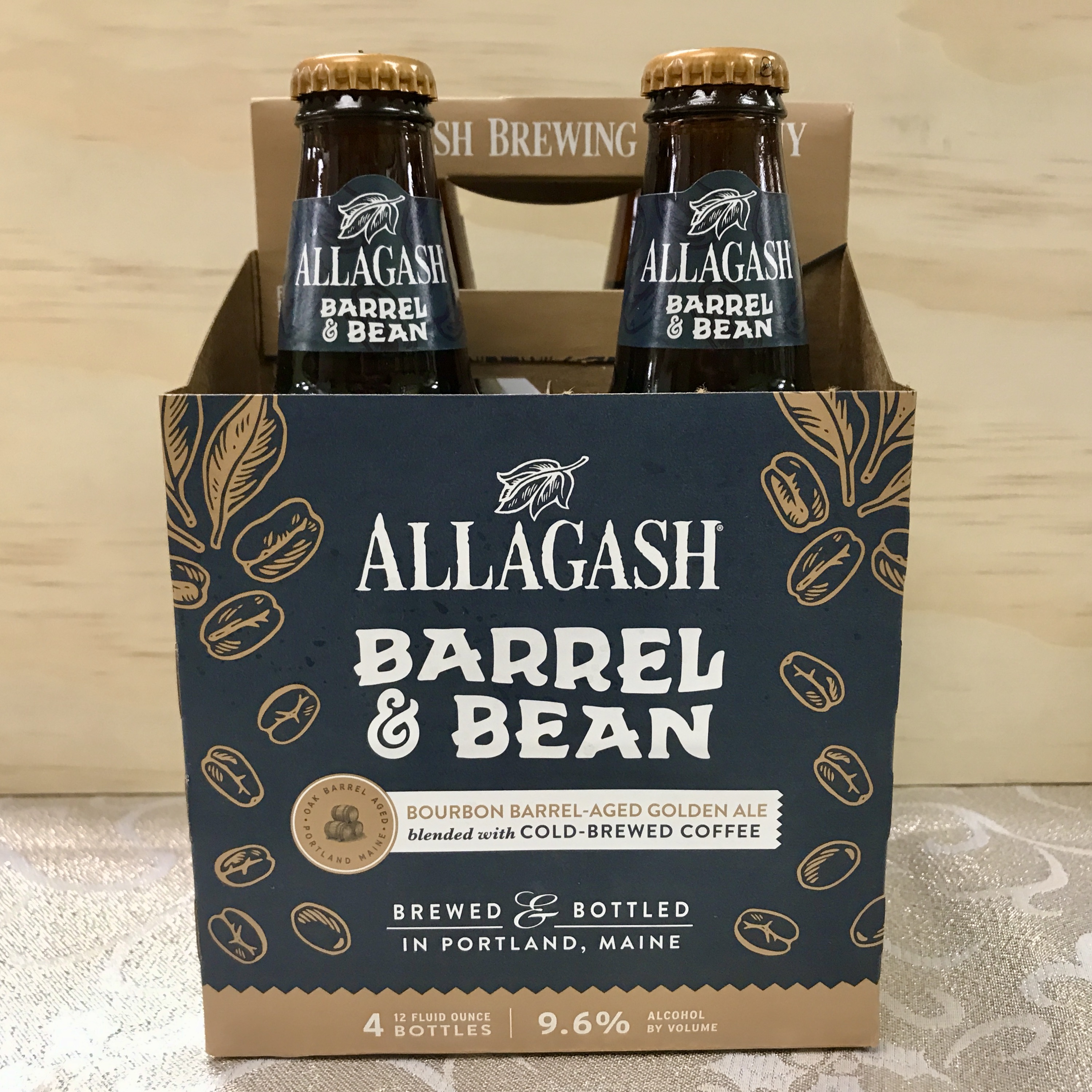 Allagash Barrel & Bean Bourbon Barrel Aged Golden Ale 4 x 12oz bottles