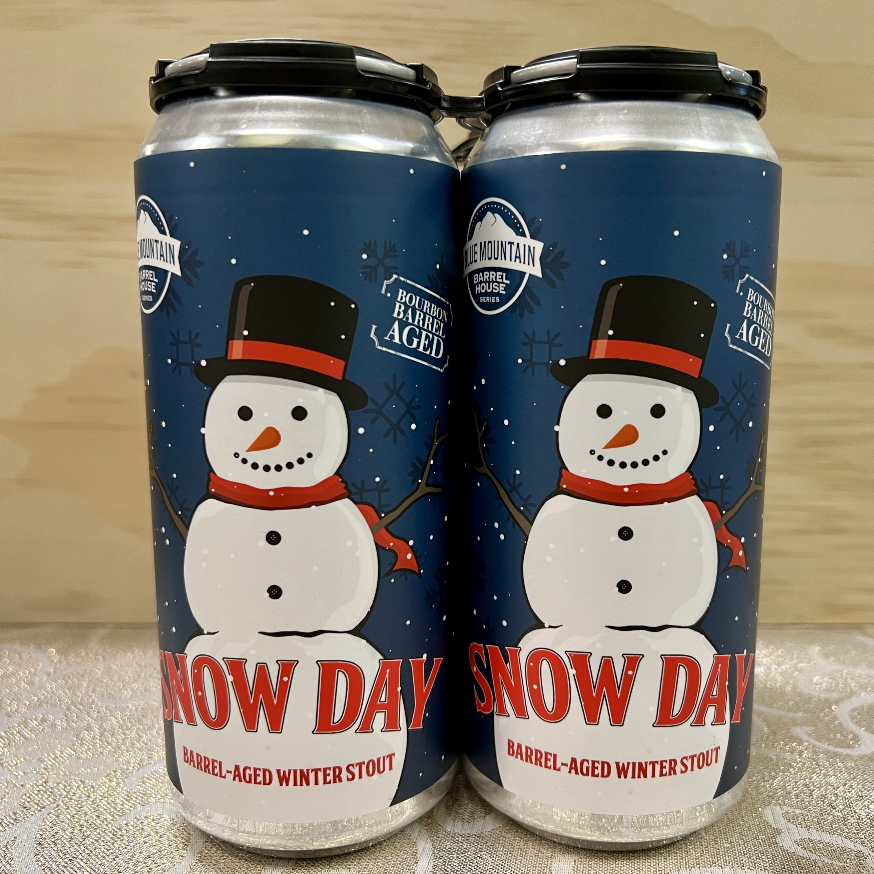 Blue Mountain Snow Day Bourbon Barrel Spiced Imperial Stout 4p/12oz - Click Image to Close