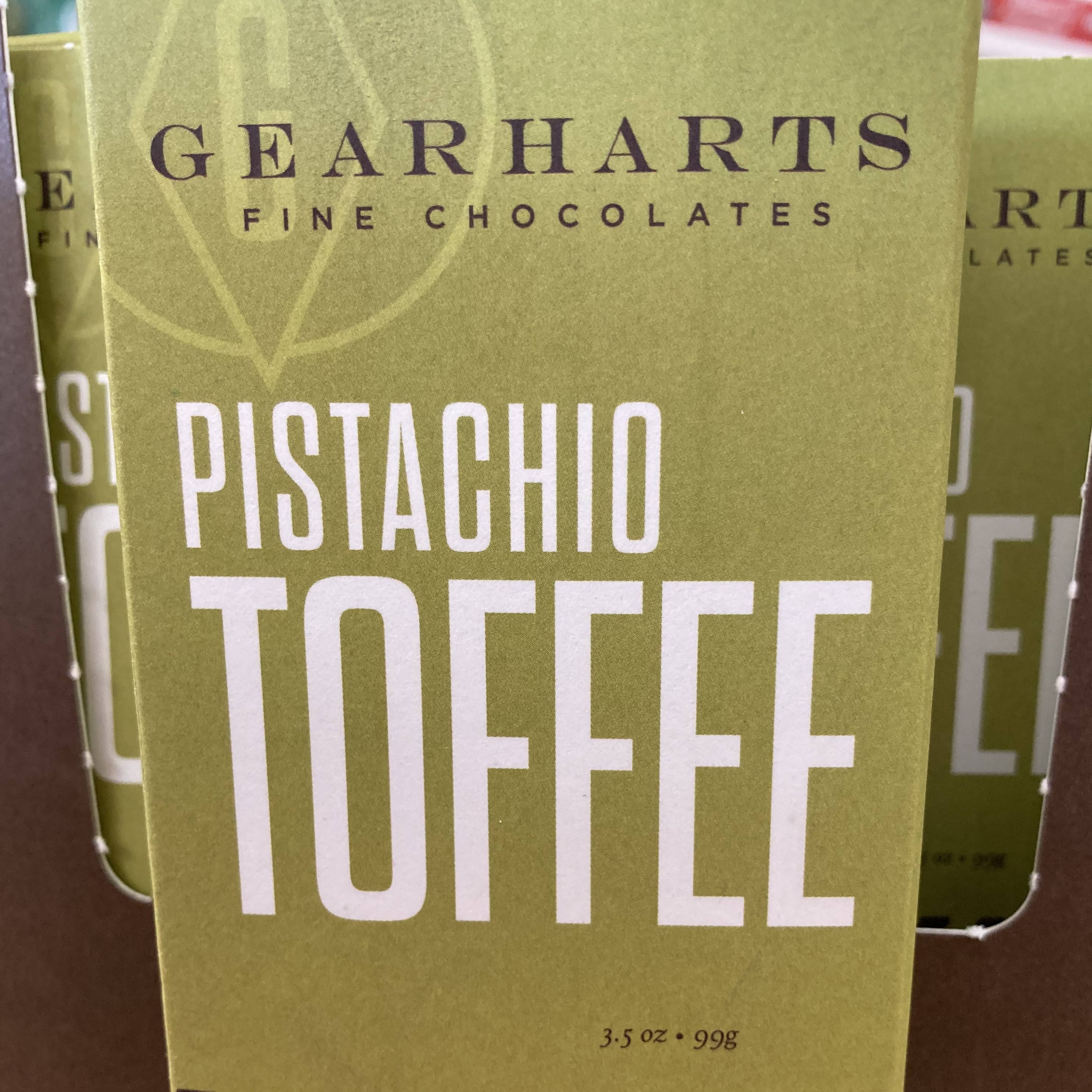 Gearharts Chocolate Dipped Pistachio Toffee