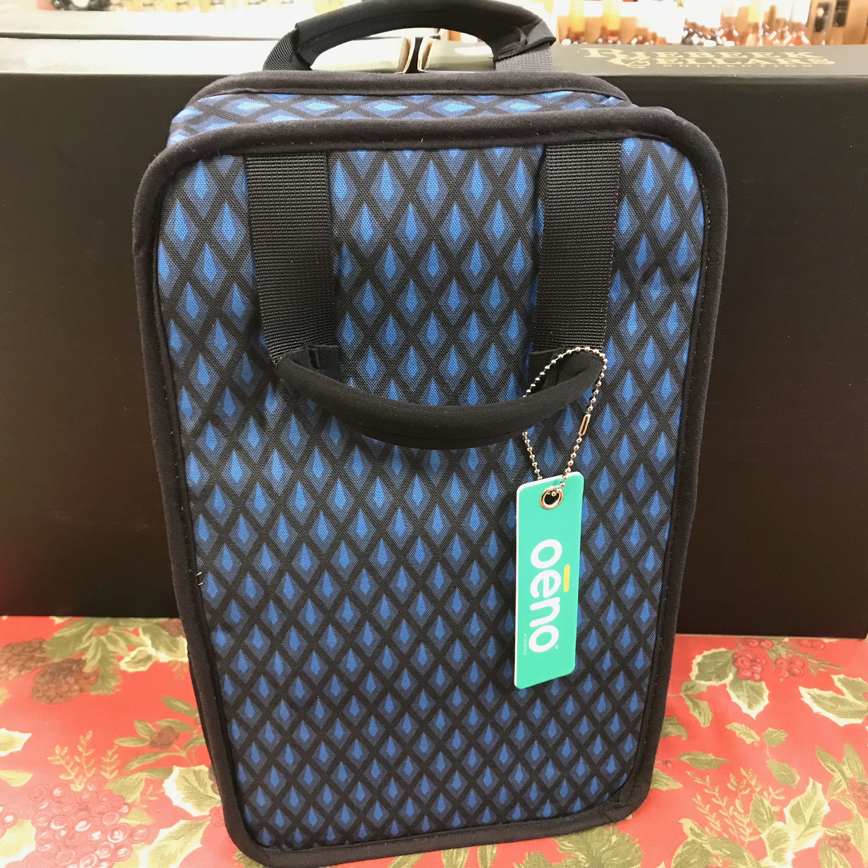 Oêno Wine Carrier bag - carries 2 wine bottles and opener