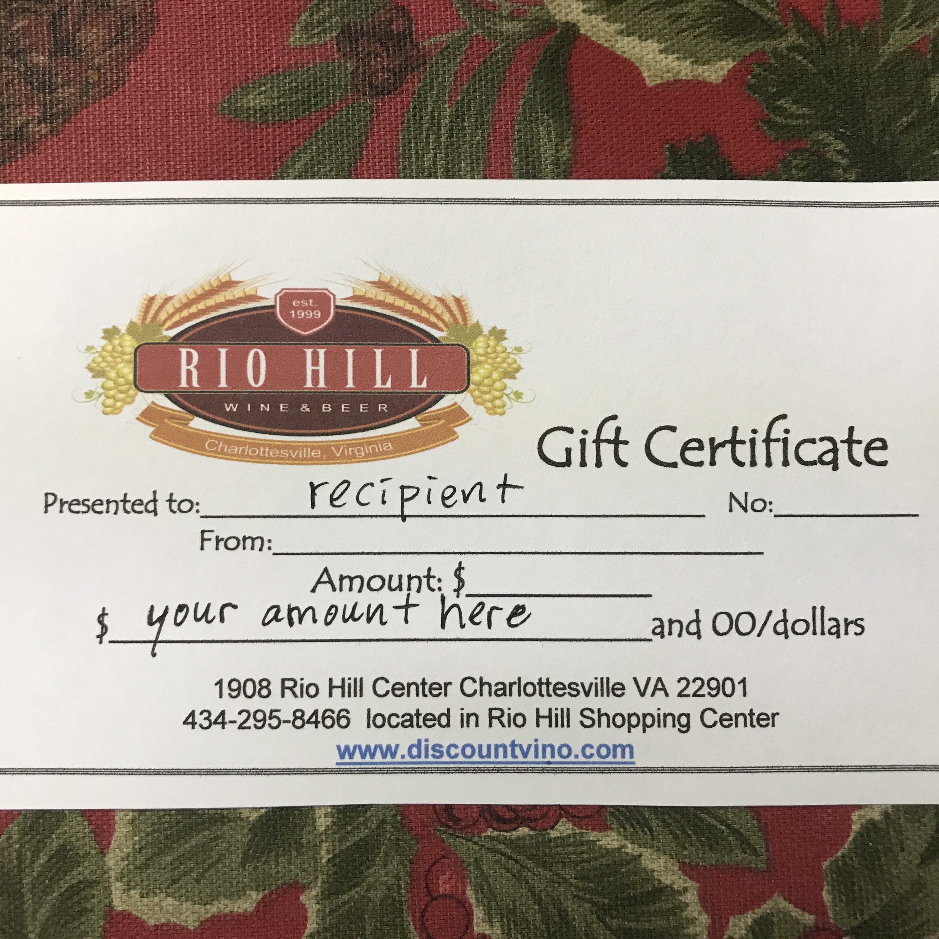 $100 Gift Certificate